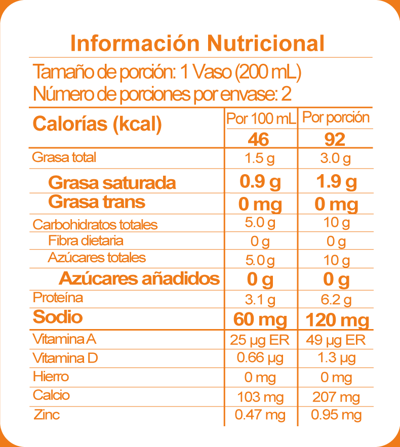 tabla nutricional leche freskadia freskaleche