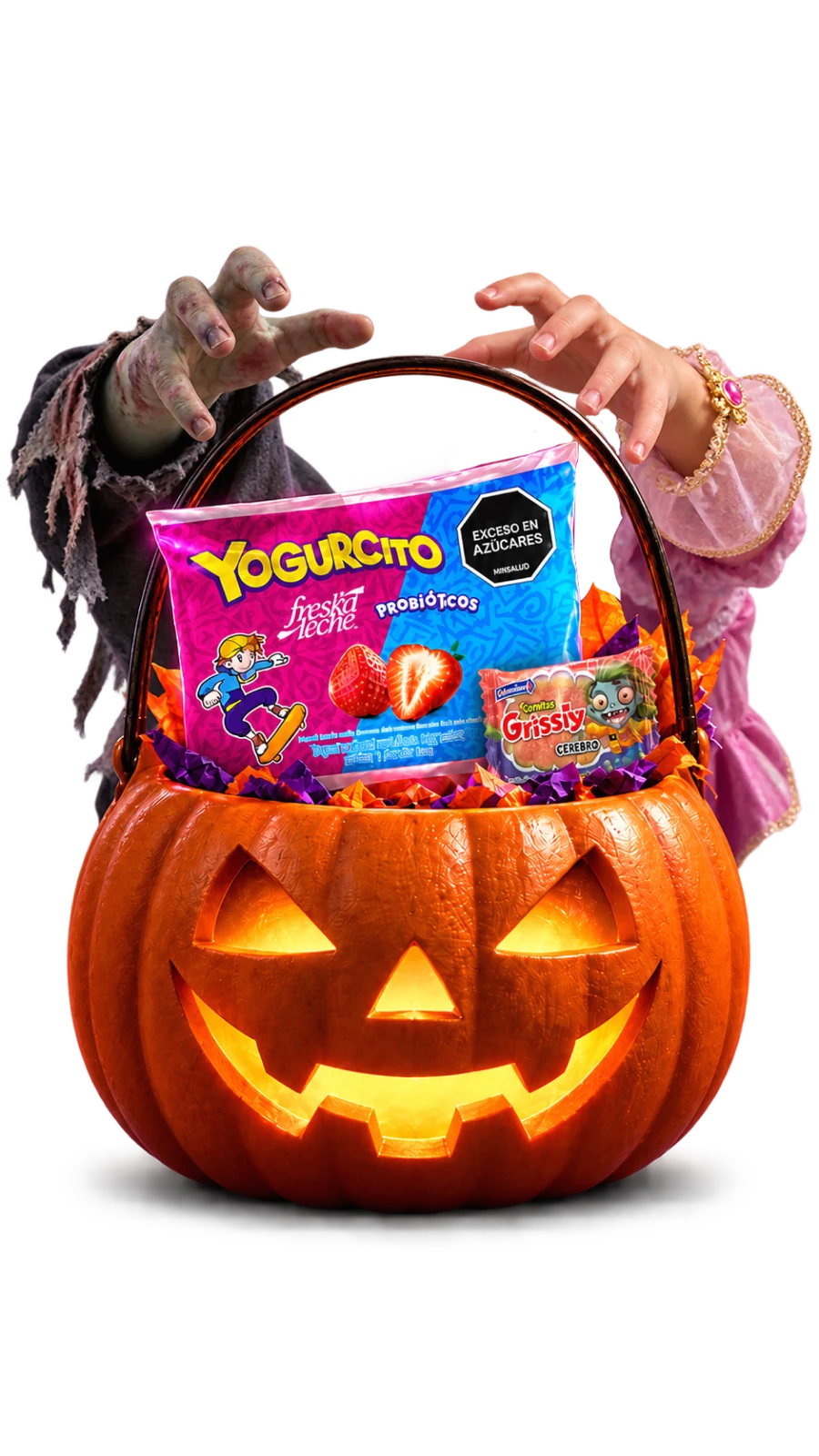 Calabaza de Halloween con Yogurcito